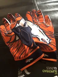 Nike Superbad 4.5 Adult Medium Broncos Football Receiver Gloves. Brand NewBrand new w Nike backing card attached Smoke...