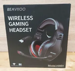 【2.4GHZ WIRELESS & BLUETOOTH CONNECTION】BEAVIIOO Wireless Gaming Headset has low latency via a USB dongle, ensuring...