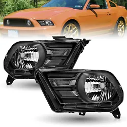For 2010-2014 Ford Mustang Models. 1 Pair of Headlights（not include bulbs）. Ford Headlight Assembly. Designed for...
