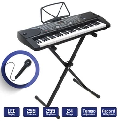This multi-function keyboard runs on either batteries or wall cord for the ultimate portable convenience. Color: Black....