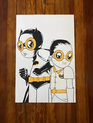 Hebru Brantley Signed Dynamic Duo Flyboy and Lil Mama Art Print. On sheckled paper. Hand signed by HEBRU at ComicCon....