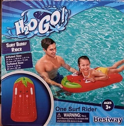 Strawberry Surf Buddy Rider H2O GO! Inflatable Boogie Board Age 3+ 31.9
