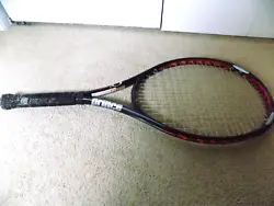 The racquet has a few issues. It is missing the end cap, needs a new grip, and the bumper on the outer rim either...