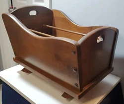 One (1) George B Bent Cradle Magazine Book Rack Solid Wood Heirloom Quality VGC.