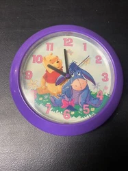 Eeyore Purple Round Wall Clock Winnie the Pooh and Disney 9