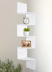 5 tier wall mount corner shelves Made of durable MDF laminate. These Corner shelves are functional and attractive...