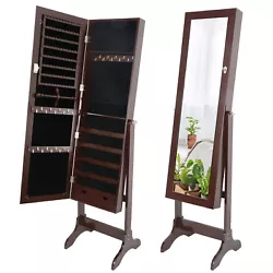 1 x Free Standing Jewelry Cabinet. Mirror Size： 43.3