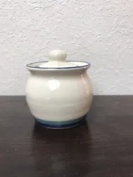 Vintage Pfaltzgraff Sugar Bowl w/ Lid White Green Blue. Item is in good preowned condition with no cracks or chips....