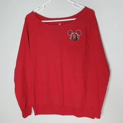 Disney Parks mickey mouse pocket boat neck top long sleeve sz L in excellent condition.