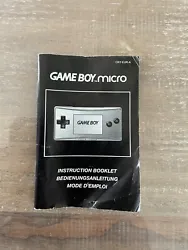 Notice / Booklet Game Boy Micro - EUR - No Annotation. État : 