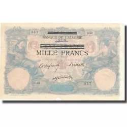 Billet, Tunisie, 1000 Francs on 100 Francs, 1892, 1892-07-15, KM:31, TTB.