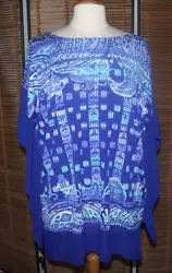 UP FOR YOUR CONSIDERATION IS THIS ELEGANT TOP FROM CHICOS WITH BEAUTIFUL SHADES OF BLUE. I am more than happy to answer...