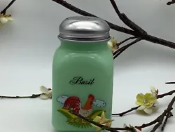 Good Morning Rooster BASIL Spice Jar Shaker. Made In USA.