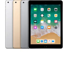 Apple iPad 5 (5th Gen) - (2017) - 128GB - Wi-Fi - Cellular - Space Gray - Silver - Gold. iPad is 100% certified and...
