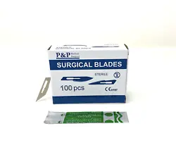 100 Disposable Surgical Scalpel Blades Sterile High Grade Carbon Steel 2.1% 10xx Individually Foil WrappedSize 10A....
