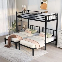 Space saving: Having convenient built-in ladder, this stylish bunk bed saves space for you. This triple twin bunk bed...