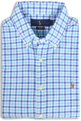 Color: Multi Blue White Gingham Plaid. RALPH LAUREN. Split back yoke with a box pleat ensures a comfortable fit and a...