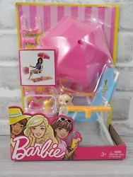 For sale is a2016 Barbie Beach Picnic Furniture & Accessory Set #1. Inventory box L1. This is a