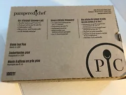 New in box Pampered Chef Stoneware loaf pan. Not needed as I have a very seasoned one.