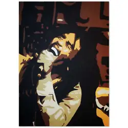 Art Print created from scan of my own original abstract acrylic painting featuring Bob Marley.