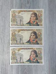 Lot De 3 Billets De 100 Nouveaux Francs Napoleon Ier.  Quelques manques  Rare