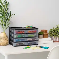Compact and convenient, the 4 drawer desktop units make the most of the lack of desk space. Squeeze the mini drawer...