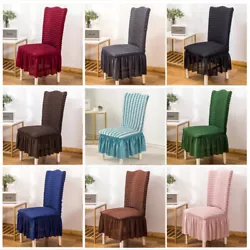 Solid Color Stretch Dining Chair Covers Wedding Chair Seat Protector Slipcover. 1/4/6pcs Spandex Dining Room Chair...