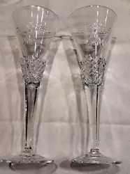 6 sided stem. This is a stunning set of 2 Waterford Crystal 