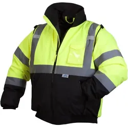This jacket has a weatherproof polyester shell with a quilted liner. There is also an attachable hood that is easy to...