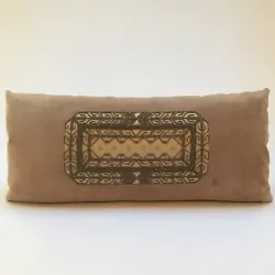 Artisan made, one of a kind beaded lumbar pillow. Backed with Donghia wool jacquard, knife edged, invisible zipper...