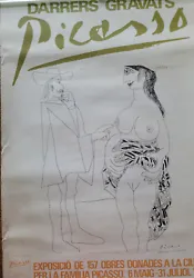 Picasso poster exhibition. Darrer Gravats Picasso.  Barcelona 1980. 24.5