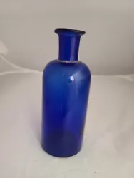T Metcalf Boston Cobalt Bottle Antique Chemist Medicine approx. 5