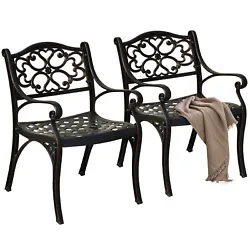 Durable and Attractive: Crafted of cast aluminum that lasts for years of outdoor use. The charming scrolls give the...