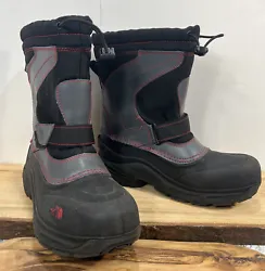 The North Face Size 5 EU37 Youth Alpenglow Waterproof Winter Snow Boot Black/Red. EUC!