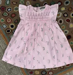 PETIT CONFECTION. PINK WITH GREY AND WHITE LITTLE BUNNY RABBITS. TODDLER BABY GIRLS SIZE 24 MONTHS. 100% COTTON.