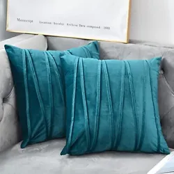 Decorative Plush Velvet Throw Pillow Covers Sofa Accent Couch Pillows Set of 2 for Bed Living Room Square Pillow Cases...