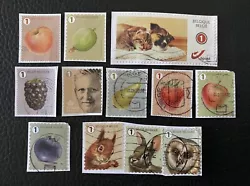 Lot de 12 timbres de Belgiqueannées diverses encore sur fragment!JE RASSEMBLE LES FRAIS DE PORT!