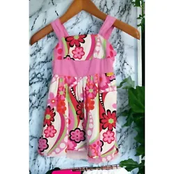 Pink Daisy Girls Summer Sun Dress Size 6X XOXO Flowers Bright FloralVery nice condition with no stains or...
