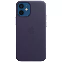Coque en cuir avec MagSafe pour iPhone 12 mini - Violet profond Coque élégante et résistante,Fabriquée dans un cuir...