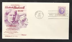1974 United States Postage - SCOTT #1399 - 18 CENT - ELIZABETH BLACKWELL - FIRST DAY COVER Fleetwood Cachet - Geneva,...