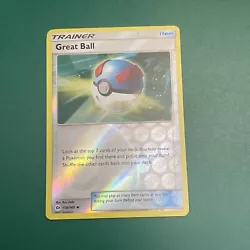 Great Ball 119/149 Reverse Holo-Sun and Moon Pokemon Card - NM/M.