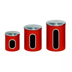 This nesting set of kitchen canisters will have you looking at pantry staples in a whole new way. And a bright cherry...