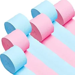Each roll of paper is neatly bundled, easy to unlock and easy to hang. Perfect Gender-Reveal combination: Lovely pink...