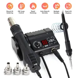 2 in 1 Soldering Iron Station 750W 110V Hot Air Gun Kit. Maximum Power: 750W. [One Unit, Two Tools] This station...