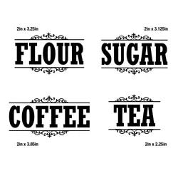 Set of 4 Canister Label Kitchen Decals! These are high quality material and can be used indoors or outdoors. So get...