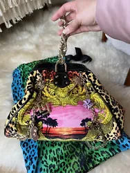 Versace for H & M velvet bag With Enamel Charms NWT.