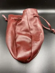 Christian Dior Drawstring bag Pouch Accessory Bag Leather Cognac Red Unisex.