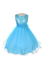 The fully sequined bodice is sleeveless with hidden zipper back closure and spaghetti satin tie in back. In perfect...