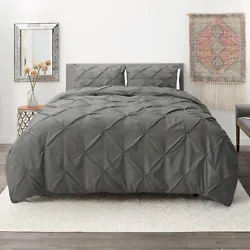 Pinch Pleated Duvet Cover Set Luxurious Premium Quality Comforter Cover Set.