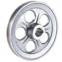 Poulie en aluminium pour moteur électrique. Poulie à gorges avec vis d’arrêt. Diamètre extérieur: 160 mm....